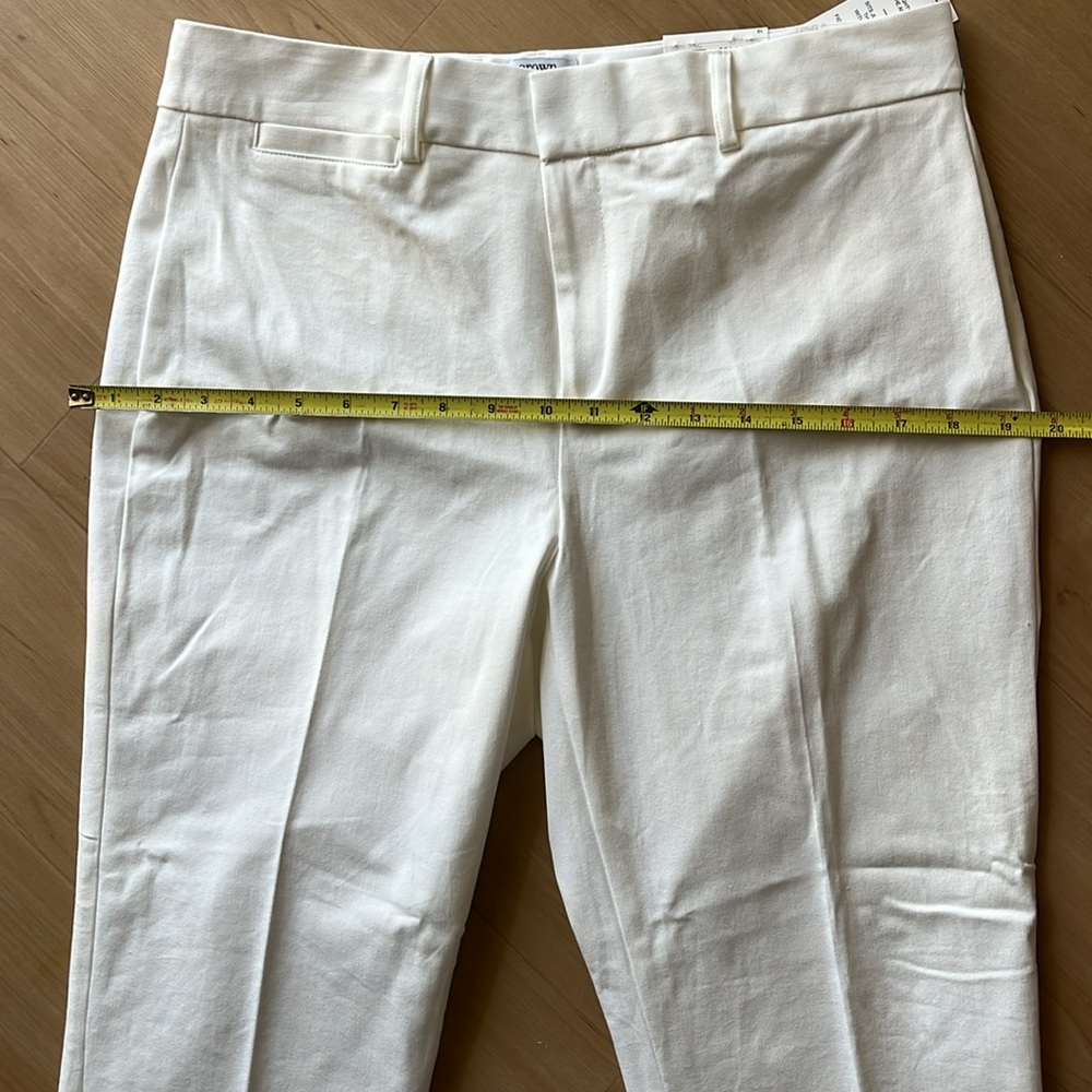 NWT CROWN & IVY WOMENS CARY STRETCHY SLACKS WHITE SIZE 10 - Picture 12 of 13